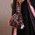 Black silk printed potli bag