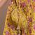 Yellow silk printed potli bag