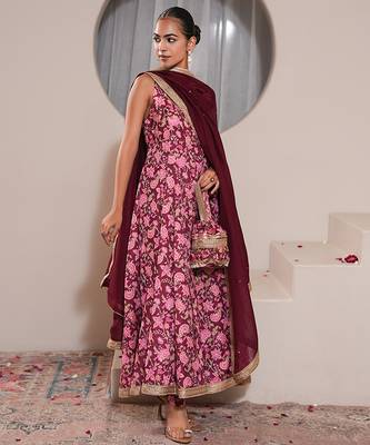 Pink silk embroidered potli bag 2