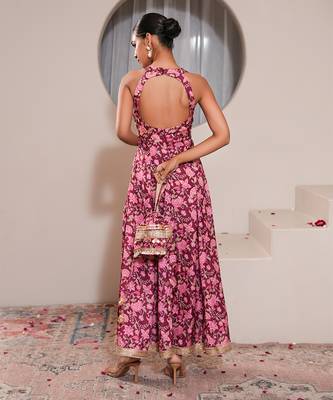 Pink silk embroidered potli bag 3