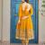 yellow silk blend embroidered anarkali set
