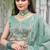seagreen silk embroidered lehenga set with choli & dupatta