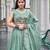seagreen silk embroidered lehenga set with choli & dupatta