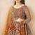 brown embroidered lehenga choli ethnic set