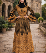  Abaya Georgette Zari Embroidered Kaftan