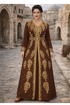  Abaya Georgette Zari Embroidered Kaftan 3