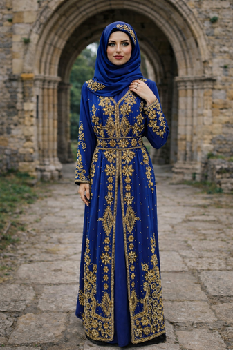 Handmade Kaftan Modest Wedding Party Wear
