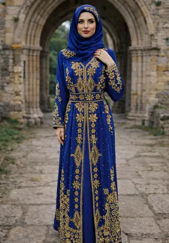 Handmade Kaftan Modest Wedding Party Wear