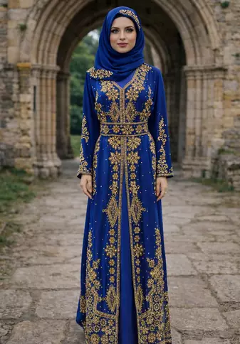 Handmade Kaftan Modest Wedding Party Wear