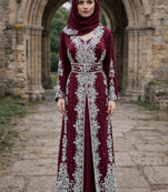  Abaya Georgette Zari Embroidered Kaftan