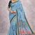 blue designer soft cotton sarees with tassels