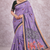 lavender muga cotton saree with meenakari work