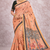 peach muga cotton saree with meenakari weaving