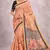 peach muga cotton saree with meenakari weaving