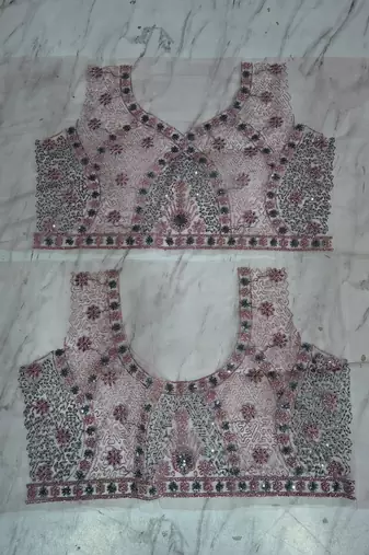 Rose embellished soft net lehenga choli with Dupatta