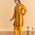 Yellow embroidered velvet kurta set
