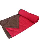 AJANTA HANDLOOM HOUSE Reversible Microfiber Comforter | AC Blanket for Mild Winter for Double Bed, (Wine and Chocolate)