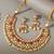 Gold plated kundan pink stones necklace set
