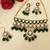 Gold plated kundan green stones choker necklace set