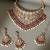Gold plated kundan red stones necklace set