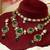 Gold plated kundan green stones necklace set