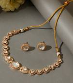Gold plated kundan necklace set