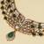 Gold plated kundan green stones necklace set