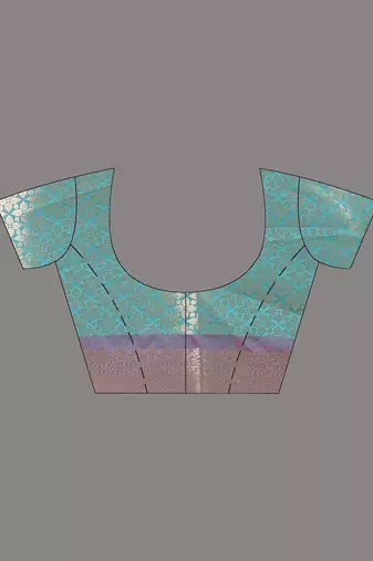 teal brocade saree with intricate borders