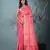 hot pink brocade saree with intricate borders