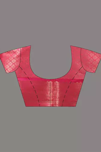 hot pink brocade saree with intricate borders