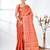 orange brocade saree with intricate borders