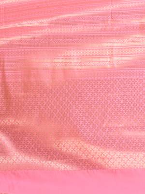pink brocade saree with intricate borders 4
