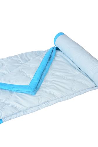 AJANTA HANDLOOM HOUSE Reversible Microfiber Comforter | AC Blanket for Mild Winter for Double Bed-Ice and Aqua Blue