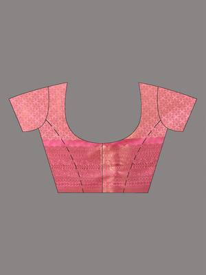 pink brocade saree with intricate borders 5