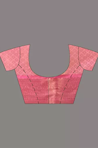 pink brocade saree with intricate borders
