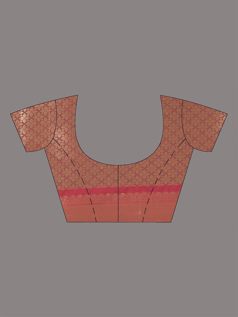 brown brocade saree with intricate borders