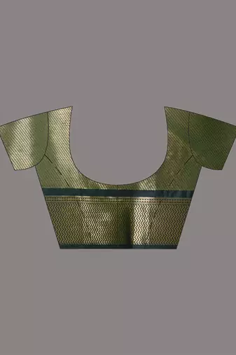 green brocade saree with intricate borders