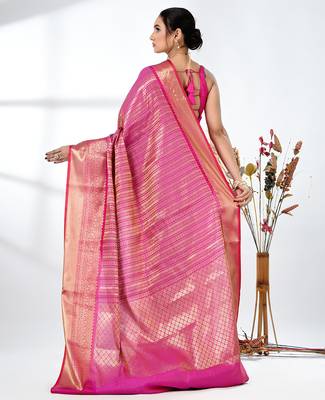purple brocade saree with intricate borders 3
