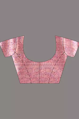 elegant pink tissue saree with intricate border
