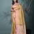golden tissue brocade saree with pink border