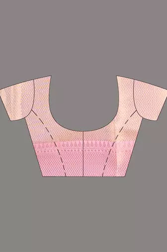 golden tissue brocade saree with pink border