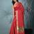 red catlon soft art silk saree with checkered pattern