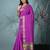 purple catlon soft art silk saree with checkered pattern
