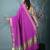 purple catlon soft art silk saree with checkered pattern