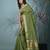 sap green catlon soft art silk saree with checkered pattern