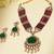 Gold plated kundan multicolor stones necklace set