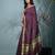 maroon catlon soft art silk saree with checkered pattern