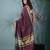 maroon catlon soft art silk saree with checkered pattern