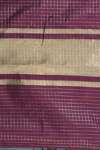 maroon catlon soft art silk saree with checkered pattern