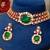 Gold plated kundan multicolor stones choker necklace set